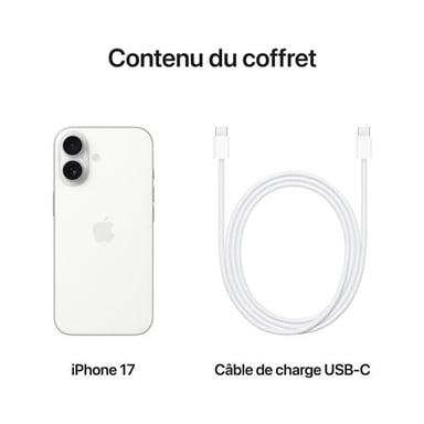 iPhone 17 (5G) 256 Go, Blanc