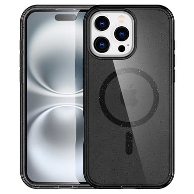 imoshion Coque Pailletée avec MagSafe pour Apple iPhone 16 Pro - Glitter Noir