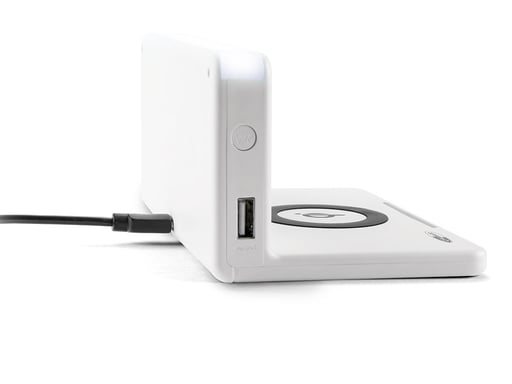 Reloj despertador digital con cargador inalámbrico - Luz nocturna LED - Reloj despertador con 1 alarma (HCG018QI-W)