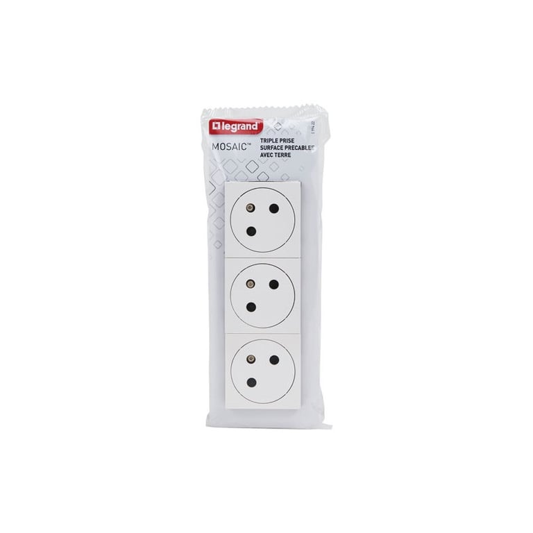 Legrand Bloc Triple Prises Avec Terre Surface Double Inclinées 45° "mosaic"