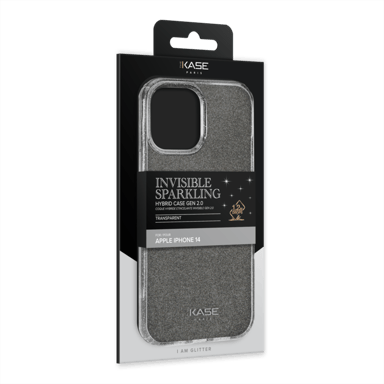 Guscio ibrido invisibile scintillante GEN 2.0 per Apple iPhone 14, trasparente