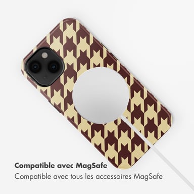 Selencia Coque arrière Vivid avec MagSafe pour Apple iPhone 14 - Pied-de-Poule