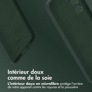 Accezz Coque arrière en cuir avec MagSafe pour Samsung Galaxy S24 Plus - Cedar Green