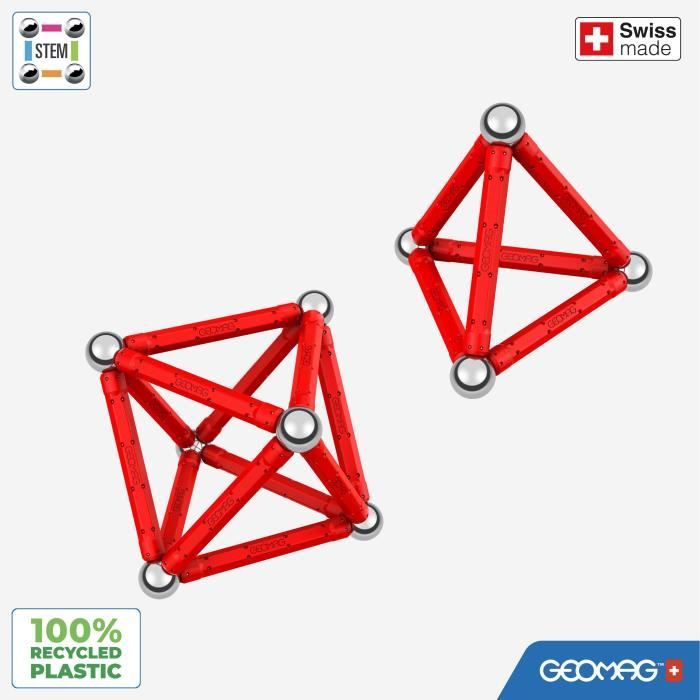 Jeu de construction magnétique GEOMAG Classic Recycled Magnetic Geometry 24 pièces Géométrie 3D Éducatif - vue 3
