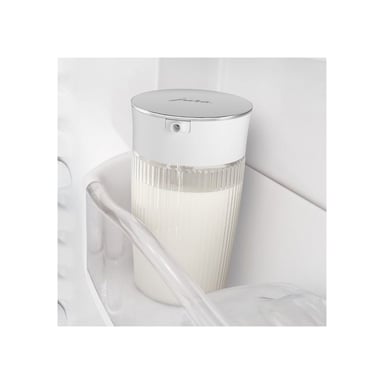 Carafe à lait JURA 24313 0,5 L verre strié couvercle inox pivotant 2 adaptateurs silicone Blanc