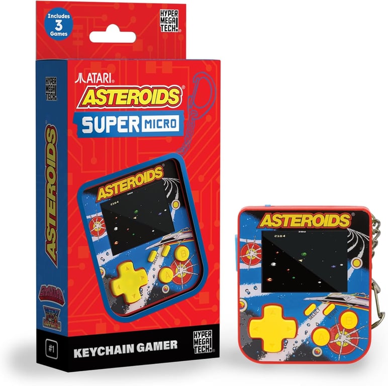 Super Micro Atari Asteroids Porte Clefs Gamer Neuf