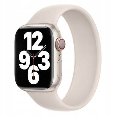 Bracelet Boucle unique en Silicone pour Apple Watch | 42/44/45/46/49 mm - Taille 9 - Lumière Stellaire