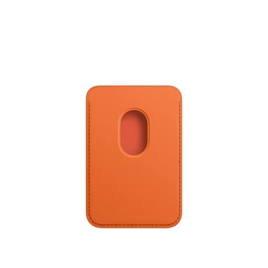 Porte-cartes en cuir avec MagSafe pour iPhone - Orange