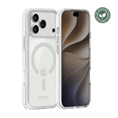 Funda antibacteriana magnética invisible y resistente a golpes hecha con plástico reciclado al 75% para Apple iPhone 18 Pro Max, transparente