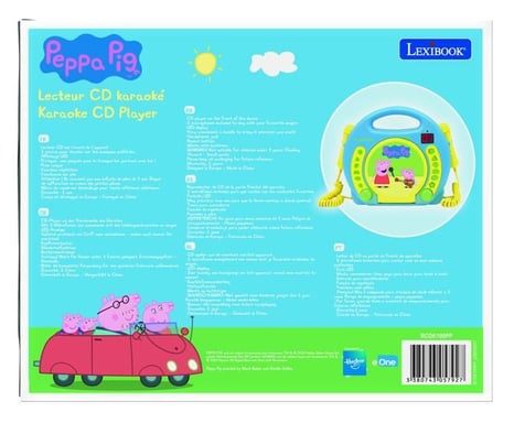 Lecteur CD Karaoké Enfant PEPPA PIG avec 2 Microphones