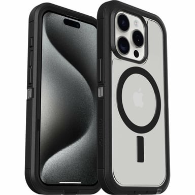 OtterBox Defender Series XT per iPhone 15 Pro, Dark Side (trasparente/nero) Apple iPhone 15 Pro