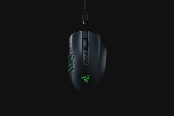 Razer Naga V2 Pro ratón Juego mano derecha RF Wireless + Bluetooth + USB Type-C Óptico 30000 DPI