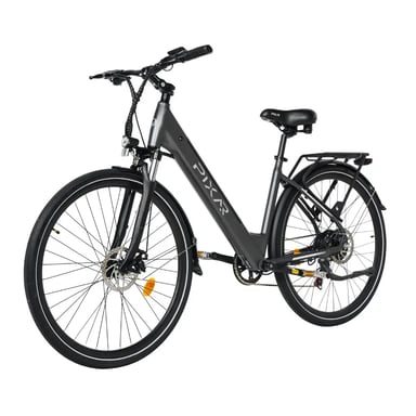 Bicicletta Elettrica PIXAR City | Velocità Massima 25 km/h | Autonomia 35 km | Motore 250W | Batteria 36V 10.4Ah | Pnei da 27.5 PolliciT | Grigio