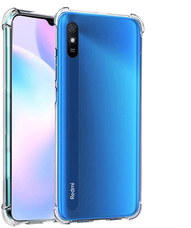 Coque Compatible avec Xiaomi Redmi 9A Anti-Chocs avec Bords Renforcés en silicone Transparente.