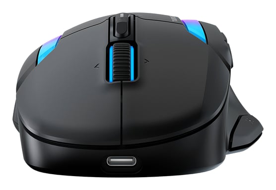 Turtle Beach Kone II Air - Souris Gaming RGB Ergonomique Sans Fil,Bbatterie 350h, Capteur Optique 26 000 DPI, 21 Entrées Personnalisables, Molette 4D Free-Spin - Noir