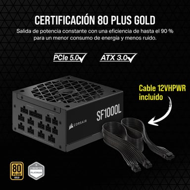 Alimentation CORSAIR SF1000L - 80 PLUS Gold - 1000 W pour système haute performance