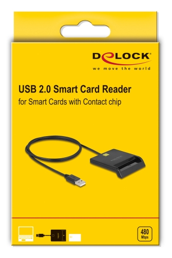 DeLock Lecteur de carte Smart USB 2.0 pour cartes à puce carte vitale carte bancaire carte SIM... - vue 2