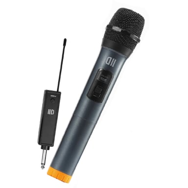 Micrófono inalámbrico dinámico omnidireccional D2, con pantalla receptora recargable, toma de 6,35 mm, NARANJA