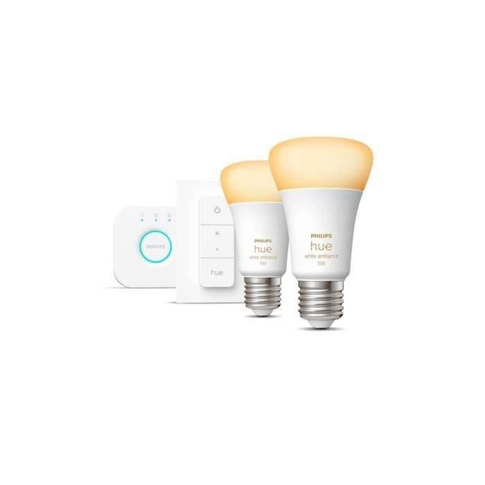 Philips Hue Kit démarrage ampoule LED connectée Lot 2 E27 Télécommande Hue - vue 3