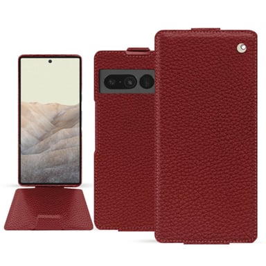Housse cuir Google Pixel 7 Pro -  - Rouge - Cuir grainé