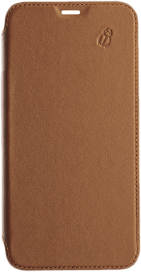 Custodia per iPhone 11 Pro in pelle con retro trasparente e portacarte