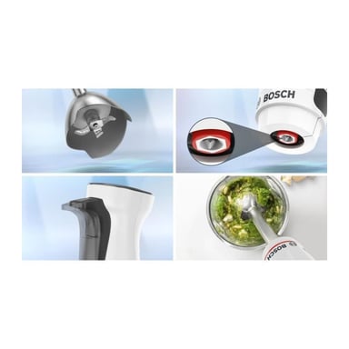 Batidora de mano - BOSCH - MSM4W410 ErgoMaster - Motor 800W - 4 cuchillas QuattroBlade - Velocidad de disparo + palanca turbo