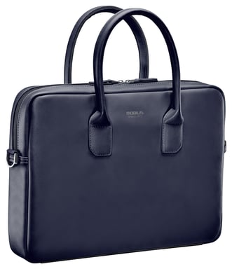 Bolsa para portátil/tablet 11-14'', Aspecto de piel, Parte inferior reforzada, Compatible con MacBook Air/Pro 13'', Azul