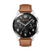 Watch GT 2 Classic, Boitier de 46mm argenté et bracelet Brun Cuir