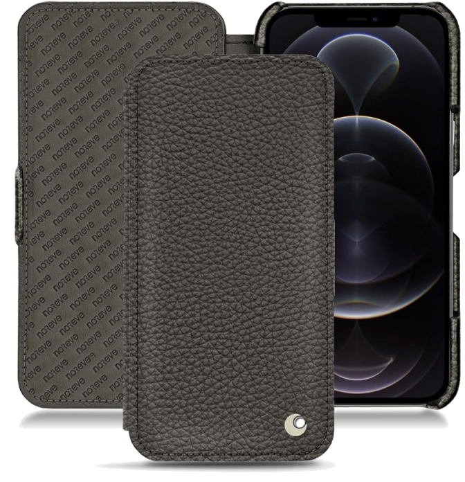 Housse cuir Apple iPhone 12 Pro Max - Rabat horizontalGris