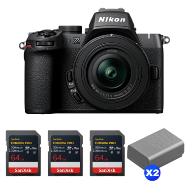 Appareil photo hybride Nikon Z50 II + 16-50mm f/3.5-6.3 VR + 3 SanDisk 64GB Extreme PRO UHS-II + 2 Nikon EN-EL25a + Ebook ''20 astuces pour des images qui claquent''
