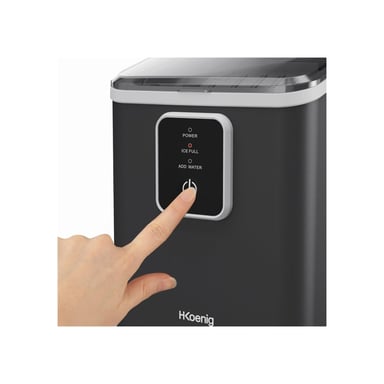 Máquina de hielo H.Koenig KUB12 12 kg/día 7-9 min 8 cubitos 1 L Gris