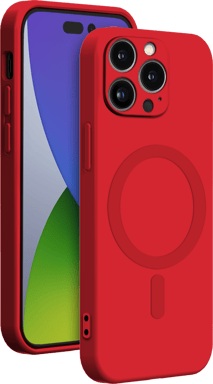 Funda compatible MagSafe Silicona Roja para iPhone 14 Pro Bigben