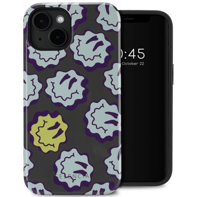 Selencia Coque arrière Vivid avec MagSafe pour Apple iPhone 14 - Wavy Smiley Green