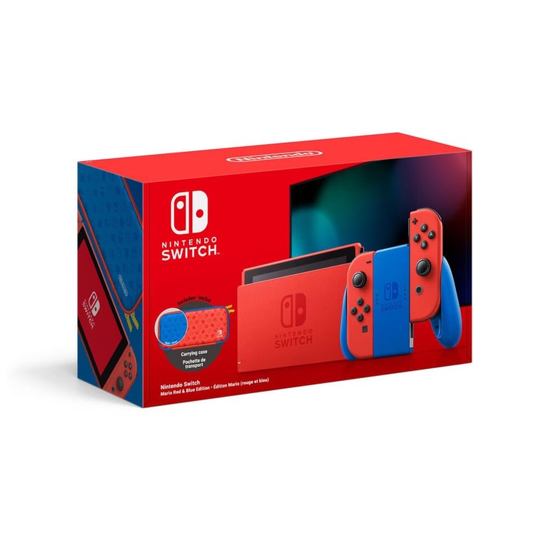 Switch - Edition Mario (Rouge & Bleu) & Housse Mario - Console de jeux  portables 15,8 cm (6.2) 32 Go Écran tactile Wifi Bleu, Rouge - Nintendo