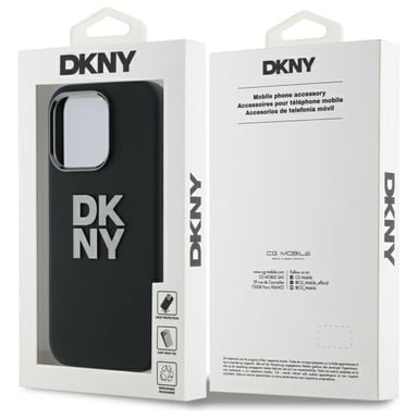 Étui DKNY pour iPhone 16 Pro Max  6.9'' noir étui rigide Liquid Silicone Metal Logo