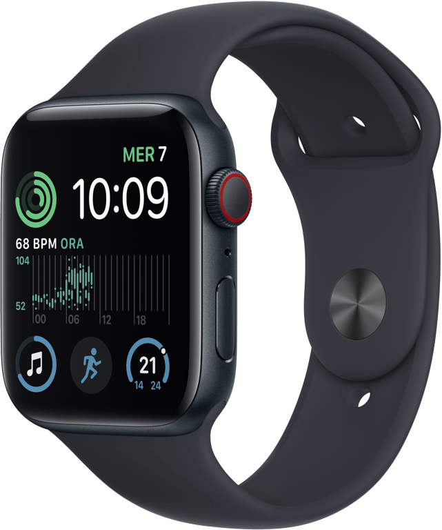 Apple Watch SE OLED 44 mm 4G Noir GPS (satellite)
