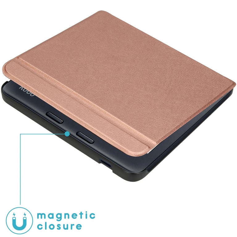 imoshion Étui de liseuse portefeuille Slim Hard pour Kobo Libra 2 / Tolino Vision 6 - Rose Doré - Neuf
