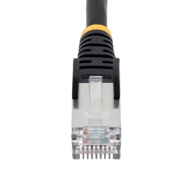 StarTech.com Cable de 3m de Red Ethernet CAT6a - Negro - Low Smoke Zero Halogen (LSZH) - 10GbE - 500MHz - PoE++ de 100W - Snagless sin Pestillo - RJ-4