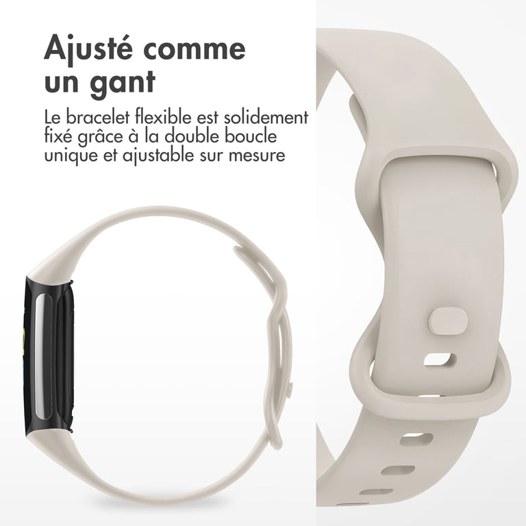 imoshion Bracelet silicone pour Fitbit Charge 5 / 6 - S - Beige - Neuf