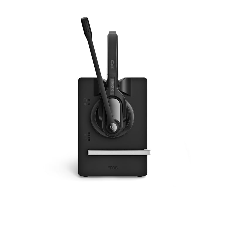 Epos Auriculares Impact D30 Inalámbricos DECT con Cancelación de Ruido, Micrófono y Base, Alcance 180 m Negros