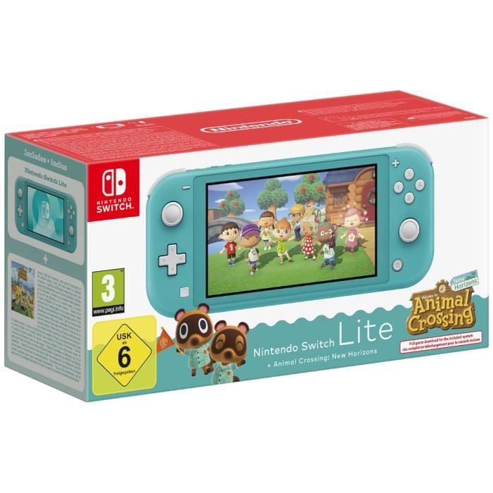 Console portable  Switch Lite • Turquoise + Animal Crossing: New Horizons (Téléchargement) - Neuf