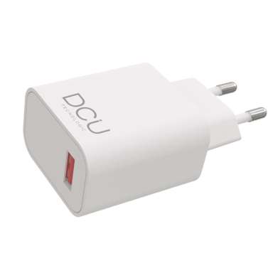 DCU Tecnologic Compact USB Charger 3.0 18W - Charge Rapide - Couleur Blanc