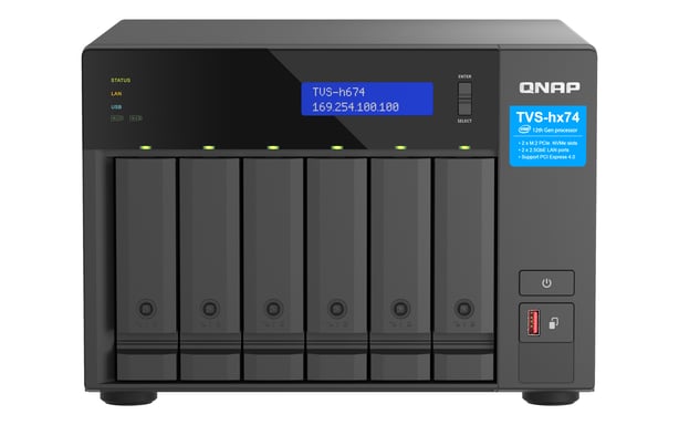 QNAP TVS-H674T-I5-32G serveur de stockage NAS Tower Intel® Core™ i5 i5-12400 32 Go DDR4 HDD QNAP QTS Noir