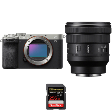 Appareil photo hybride Sony A7C II Silver + FE PZ 16-35mm f/4 G + 1 SanDisk 256GB Extreme PRO UHS-II + Ebook ''20 astuces pour des images qui claquent''