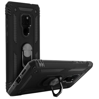 Coque pour Huawei Mate 20 Bi matière Rigide Souple Bague Support Vidéo Noir