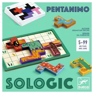 Djeco Sologic Pentamino - Juego de lógica y pensamiento para niños