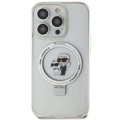 Cover per iPhone 15 TPU Ring Stand Karl e Choupette