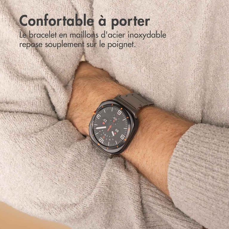 Bracelet Samsung Galaxy Watch Ultra 26mm Acier Titane mat - vue 2