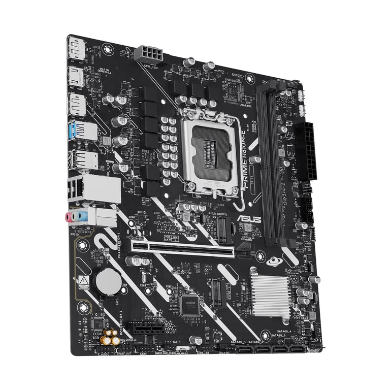 ASUS PRIME H810M E CSM Carte mère micro ATX Socket LGA1851 H810 Chipset USB C 3.2 Gen 1 USB 3.2 Gen 1 Gigabit LAN carte graphique embarquée unité centrale requise audio HD 8... - vue 4