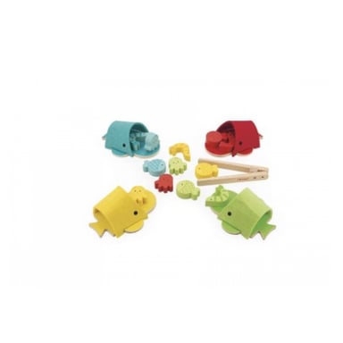 Jeu éducatif Tri des couleurs avec baleines en bois pour enfants